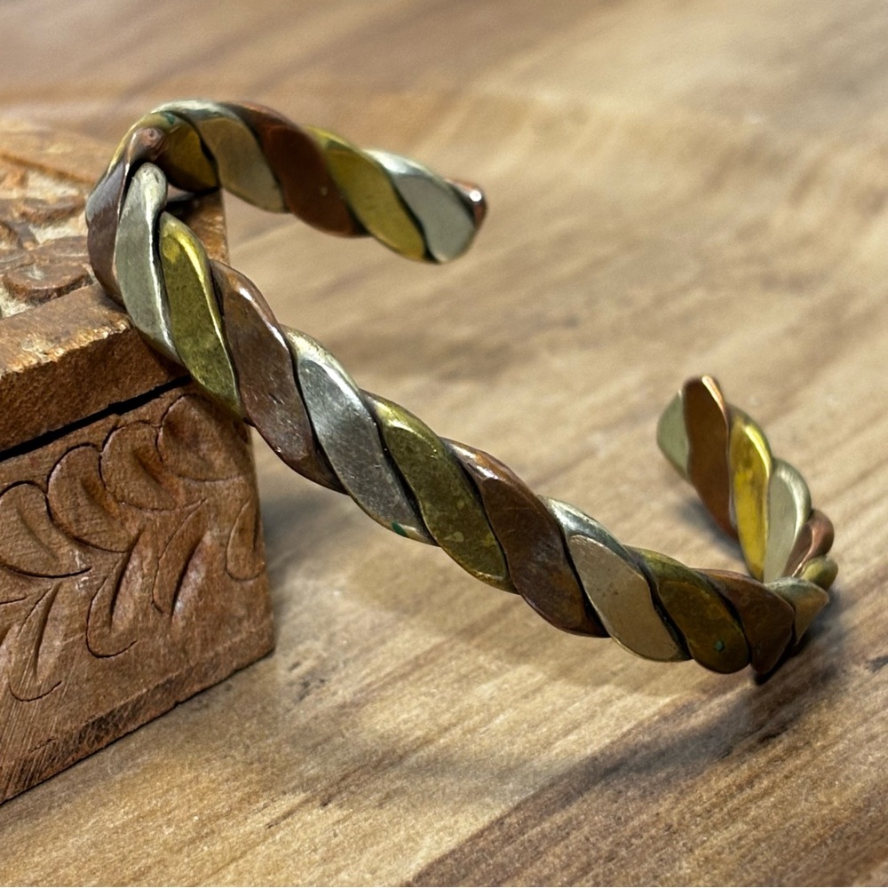 Tri-Tone Metals Cuff Bracelet